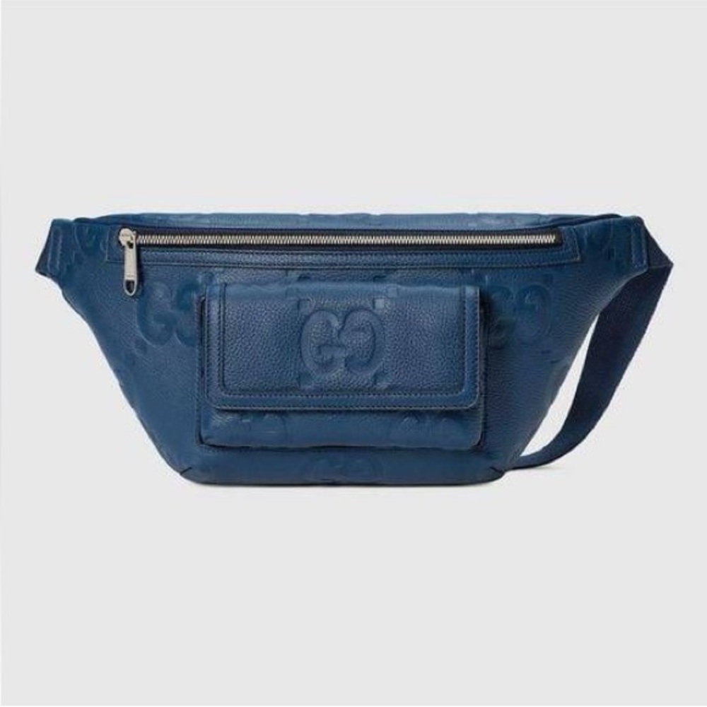 Gucci Blue Leather GG Embossed Belt Bag Crossbody Waist bag - Picture 2 of 10